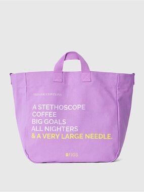 NEW - Figs A Very Large Needle Tote Bag (Wild Iris)